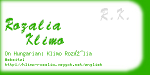 rozalia klimo business card